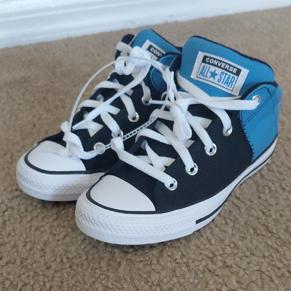 Converse Kids' Black and Blue High-Top Sneakers